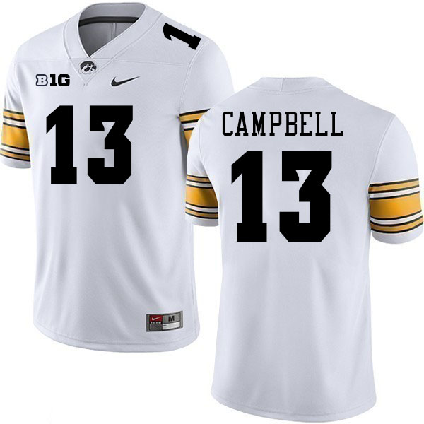 Men #13 Drew Campbell Iowa Hawkeyes College Football Jerseys Stitched-White